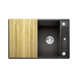 BLANCO AXIA III 45 S Silgranit czarny odwracalny, korek auto., InFino, deska jesionowa