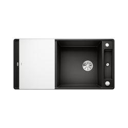 BLANCO AXIA III XL 6 S-F Silgranit czarny odwracalny, korek auto., InFino, deska szkło białe