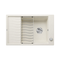 Zlewozmywak ELON XL 6 S Silgranit delikatny biały odwracalny, korek auto., InFino, kratka ociekowa