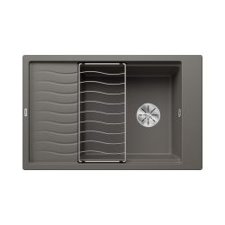 Zlewozmywak ELON XL 6 S Silgranit wulkaniczny szary odwracalny, InFino, kratka ociekowa