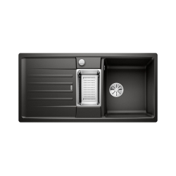 BLANCO LEXA 6 S Silgranit czarny odwracalny, korek auto., InFino, odsączarka stalowa