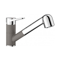 BLANCO WEGA-S II Silgranit-Look alumetalik/chrom z wyciąganą wylewką