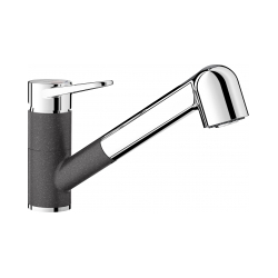 BLANCO WEGA-S II Silgranit-Look antracyt z wyciąganą wylewką