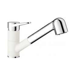 BLANCO WEGA-S II Silgranit-Look biały/chrom z wycią ganą wylewką