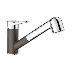 BLANCO WEGA-S II Silgranit-Look kawowy/chrom z wyciąganą wylewką