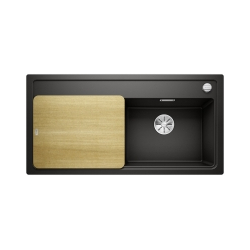 BLANCO ZENAR XL 6 S Silgranit czarny prawa, korek auto., InFino, deska jesionowa