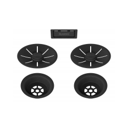 BLANCO Zestaw elementów stalowych w kolorze czarnym, do armatury przelewowo-odpływowej InFino, do dwóch komór