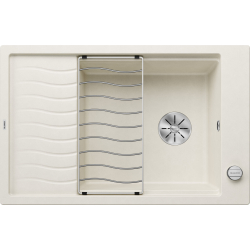 Zlewozmywak ELON XL 6 S Silgranit delikatny biały odwracalny, korek auto., InFino, kratka ociekowa