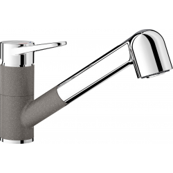 BLANCO WEGA-S II Silgranit-Look alumetalik/chrom z wyciąganą wylewką