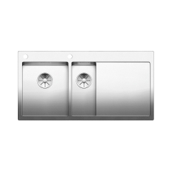 BLANCO CLARON 6 S-IF stal polerowana lewa, korek auto., InFino, PushControl