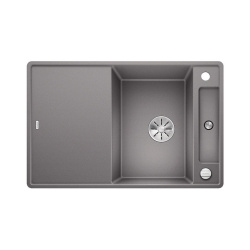 BLANCO AXIA III 45 S-F Silgranit alumetalik odwracalny, korek auto., InFino, deska jesionowa