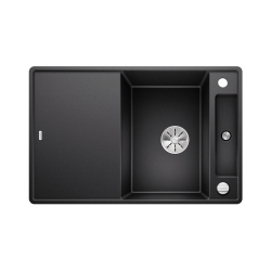 BLANCO AXIA III 45 S-F Silgranit antracyt odwracalny, korek auto., InFino, deska szkło białe