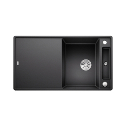 BLANCO AXIA III 5 S-F Silgranit antracyt odwracalny, korek auto., InFino, deska jesionowa