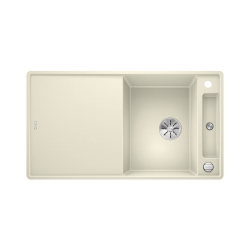 BLANCO AXIA III 5 S-F Silgranit PuraDur Jaśmin odwracalny, korek auto., InFino, deska szkło białe