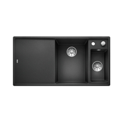 BLANCO AXIA III 6 S-F Silgranit antracyt prawa, korek auto., InFino, deska szkło białe, odsączarka stalowa