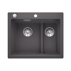 BLANCO PLEON 6 Split Silgranit szarość skały lewa, korek auto., InFino