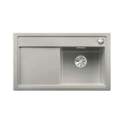 BLANCO ZENAR 45 S Silgranit PuraDur Perłowoszary prawa, korek auto., InFino, deska szkło czarne