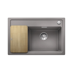 BLANCO ZENAR XL 6 S Compact Silgranit alumetalik prawa, korek auto., InFino, deska jesionowa