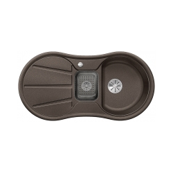 BLANCO CRON 6 S Silgranit PuraDur Kawowy odwracalny, korek auto., InFino, odsączarka tw.szare