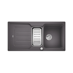 BLANCO CLASSIC NEO 6 S Silgranit PuraDur Szarość skały odwracalny, korek auto., InFino, deska tworzywo, odsączaraka stalowa