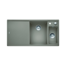 BLANCO AXIA III 6 S Silgranit tartufo prawa, korek auto., InFino, deska szkło białe, odsączarka stalowa