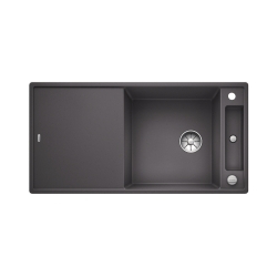 BLANCO AXIA III XL 6 S Silgranit szarość skały odwracalny, korek auto., InFino, deska szkło białe