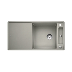 BLANCO AXIA III XL 6 S Silgranit PuraDur Perłowoszary odwracalny, korek auto., InFino, deska szkło białe