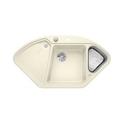 BLANCO DELTA II Silgranit PuraDur Jaśmin narożny, korek auto., InFino, odsączarka stalowa