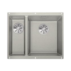 BLANCO SUBLINE 340/160-U Silgranit PuraDur Perłowoszary prawa, InFino