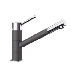 BLANCO KANO Silgranit-Look Szarość skały/Chrom