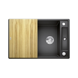 BLANCO AXIA III 45 S Silgranit antracyt odwracalny, korek auto., InFino, deska jesionowa