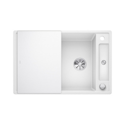 BLANCO AXIA III 45 S Silgranit biały odwracalny, korek auto., InFino, deska szkło białe