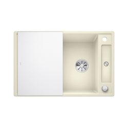 BLANCO AXIA III 45 S Silgranit PuraDur Jaśmin odwracalny, korek auto., InFino, deska szkło białe