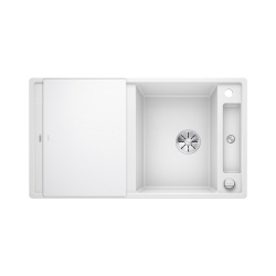 BLANCO AXIA III 5 S Silgranit biały odwracalny, korek auto., InFino, deska szkło białe