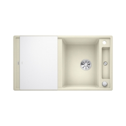 BLANCO AXIA III 5 S Silgranit PuraDur Jaśmin odwracalny, korek auto., InFino, deska szkło białe