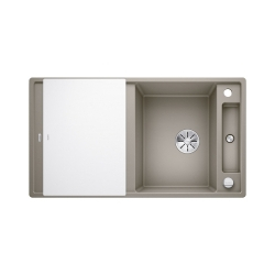 BLANCO AXIA III 5 S Silgranit tartufo odwracalny, korek auto., InFino, deska szkło białe