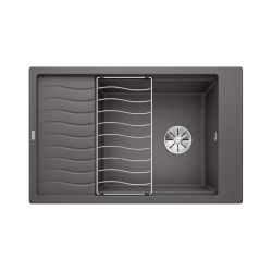 BLANCO ELON XL 6 S Silgranit szarość skały odwracalny, InFino, kratka ociekowa