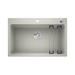 BLANCO ETAGON 8 Silgranit PuraDur Perłowoszary, korek auto., InFino, szyny