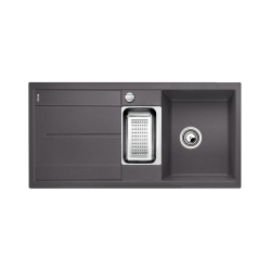 BLANCO METRA 6 S-F Silgranit szarość skały odwracalny, korek auto., odsączarka stalowa