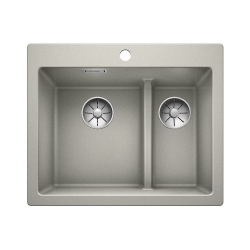 BLANCO PLEON 6 Split Silgranit PuraDur Perłowoszary lewa, InFino