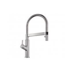 BLANCO SOLENTA-S Senso powłoka PVD Steel z czujnikiem ruchu z dźwignią po lewej stronie