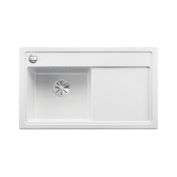 BLANCO ZENAR 45 S-F Silgranit PuraDur Biały lewa, korek auto., InFino, deska szkło czarne