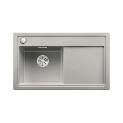 BLANCO ZENAR 45 S Silgranit PuraDur Perłowoszary lewa, korek auto., InFino, deska jesionowa