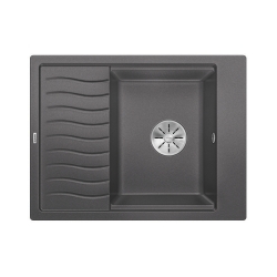 BLANCO ELON 45 S Silgranit szarość skały odwracalny, InFino, kratka ociekowa