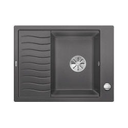 BLANCO ELON 45 S Silgranit szarość skały odwracalny, korek auto., InFino, kratka ociekowa