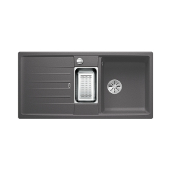 BLANCO LEXA 6 S Silgranit szarość skały odwracalny, korek auto., InFino, odsączarka stalowa