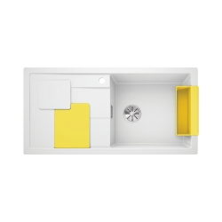 BLANCO SITY XL 6 S Silgranit PuraDur Biały prawa, InFino, z akcesoriami lemon