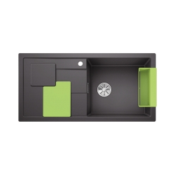 BLANCO SITY XL 6 S Silgranit PuraDur Szarość skały prawa, InFino, z akcesoriami kiwi