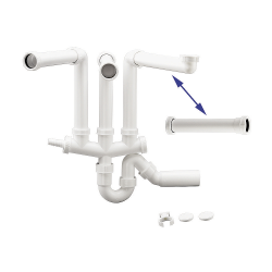 BLANCO Łącznik 2x3,5" + 1x1,5" / 3x3,5" z syfonem sztywnym