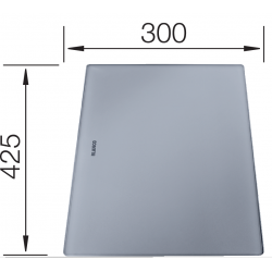 BLANCO Deska szklana srebrna, 425x300, [DIVON II]